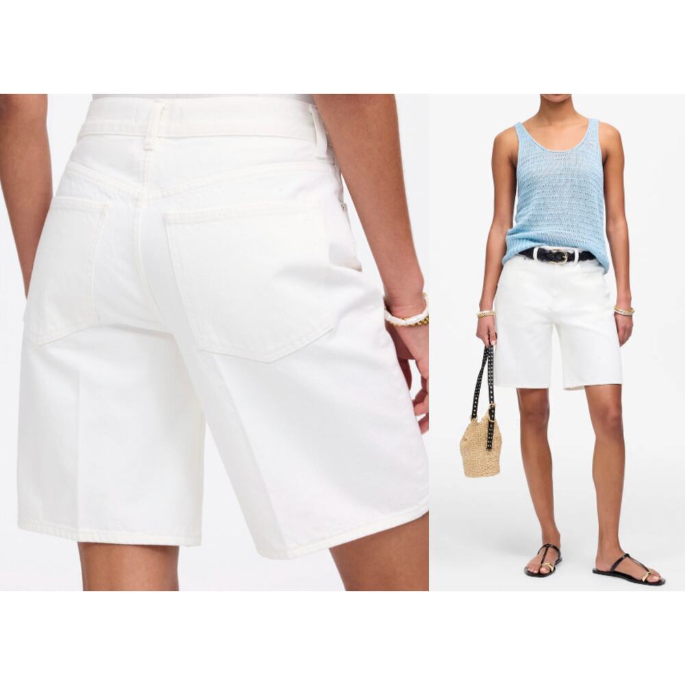 Madewell | NWT The 1997 Denim Bermuda Short in Pure White | Sz 32